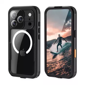 Crong Seal Cover IP68 waterdichte hoes voor iPhone 17 Pro (zwart)