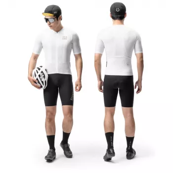 ROCKBROS Diamond korte mouw fietsshirt – heren Active Fit, wit, maat XL