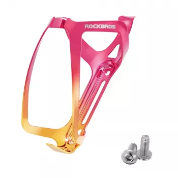 ROCKBROS RKL02 aluminium fietsflessenhouder - rood-goud verloop