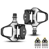 ROCKBROS LP-RD2BK racefiets pedalen Shimano SPD-SL compatibel met gele cleats - zwart zilver