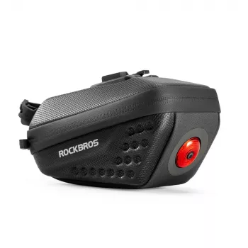 ROCKBROS C59 zadeltas met harde schaal en 250 mAh-licht, zwart