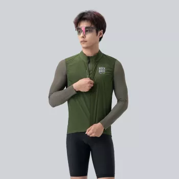 ROCKBROS ROAD TO SKY heren bodywarmer voor wielrennen, licht en ademend - S, groen