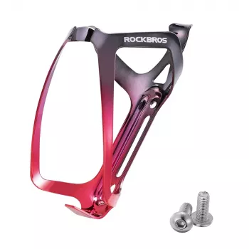Rockbros RKL02 aluminium fietsflessenhouder - zwart/rood