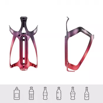 Rockbros RKL02 aluminium fietsflessenhouder - zwart/rood