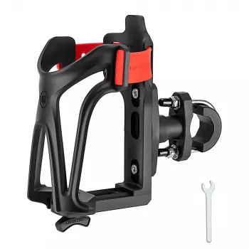 ROCKBROS motorfiets stuur flessenhouder, verstelbaar 360° draaibaar, aluminiumlegering, zwart/rood
