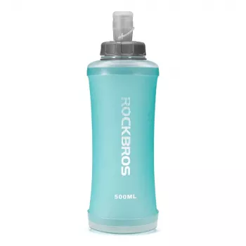 ROCKBROS Soft Flask 500 ml lichtblauw - opvouwbare TPU-drinkfles voor het hardlopen