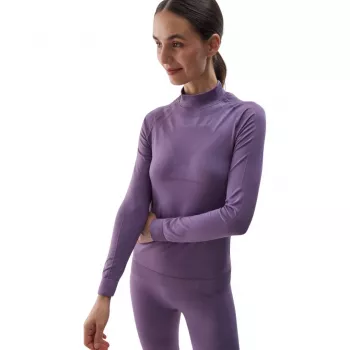 Dames naadloze thermokledingset 4F F156 paars M/L