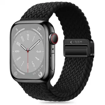 Tech-Protect Nylon Magnetic Loop armband voor Apple Watch 8/9/10/11/SE (40/41/42mm) zwart
