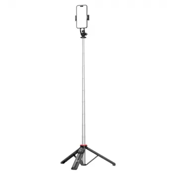 WOZINSKY WC1Y3S Selfiestick-statief 1,3 m met telefoonhouder - Zwart