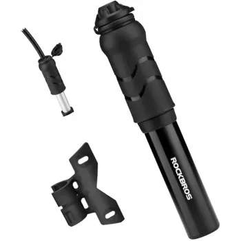 ROCKBROS 810PCS-HP Minifietshandpomp met flexibele slang voor Presta- en Schraderventielen - Zwart