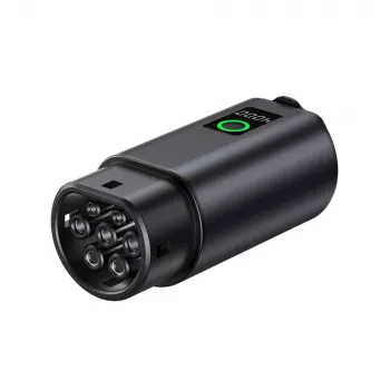 HURTEL V2L-adapter Type 2 naar Schuko 3500W met vermogensweergave en tas - Zwart