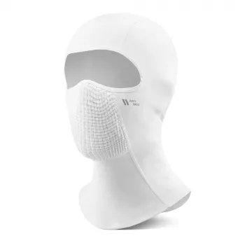 ROCKBROS LF25699 Fleece fietsbivakmuts – Wit | Thermisch gezichtsmasker voor winterfietsen, skiën & motorrijden
