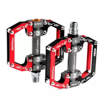 ROCKBROS 2010-12SBKR Aluminium platformpedalen met afgedichte lagers - Zwart/Rood