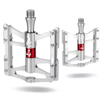 ROCKBROS JT410 4.10 Vlakke platformfiets pedalen met 4 lagers - Zilver