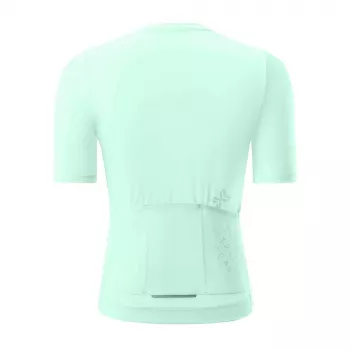 Rockbros dames fietsshirt groen maat L - korte mouw, vochtafvoerend, UV-bescherming, 3 achterzakken