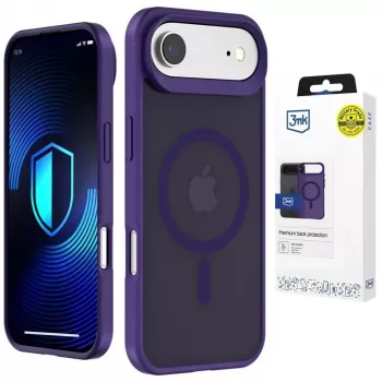 3MK Smoke MagCase paars voor Apple iPhone 15 Pro Max – doorschijnende MagSafe-achterkant hoes