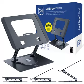 3MK Solid Stand - zwarte universele apparaatstandaard voor smartphones en tablets