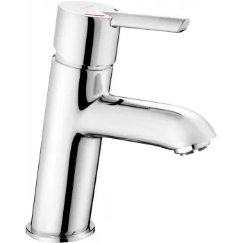 DEANTE lagedruk drieweg-wastafelmengkraan voor warmwaterboiler, chroom, 200 mm draaibare uitloop