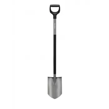 Fiskars ergonomische tuinspade spits D-greep borstaal 1200mm