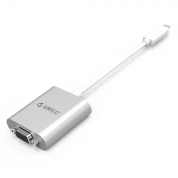 ORICO PTAV USB-C naar VGA en 3,5-mm-audio-adapter, Full HD 1080p, 15 cm, zilver