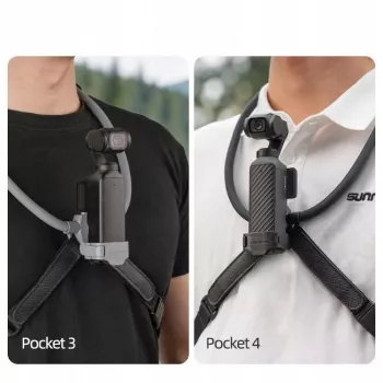 SUNNYLIFE flexibele neksteun voor DJI Osmo Pocket 3/4, POV-actiecamera's, zwart