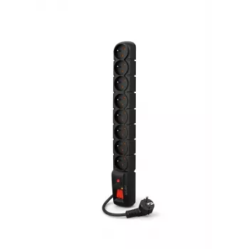 ACAR S8 PRO 3m overspanningsbeveiliging – 8 stopcontacten, 155J, 2300W, zwart