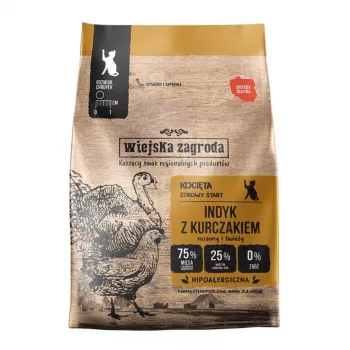 Wiejska Zagroda droogvoer voor katten kalkoen & kip kittens 400g