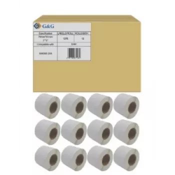 G&G Zebra 800283-205 thermotransfer-etiketten 76x51mm geperforeerd, 1370 etiketten/rol, 12 rollen/doos (16440 etiketten)