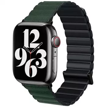 Beline Magnetic Pro armband voor Apple Watch 42/44/45/49mm zwart/groen