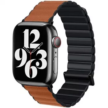 Beline Magnetic Pro armband voor Apple Watch 42/44/45/49mm zwart/bruin