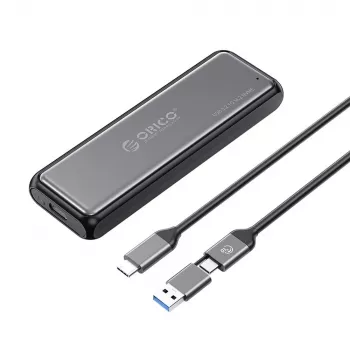 Orico DDM2-C3-G2 M.2 NVMe SSD behuizing USB-A USB-C 3.2 10Gb/s grijs