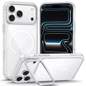 TECH-PROTECT MAGSTAND MagSafe clear case voor iPhone 17 Pro / 18 Pro met opklapbare standaard