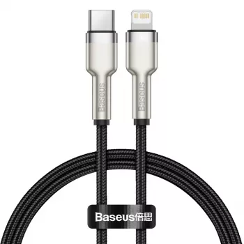 Baseus Cafule USB-C naar Lightning PD 20W snellaadkabel 0,25 m zwart