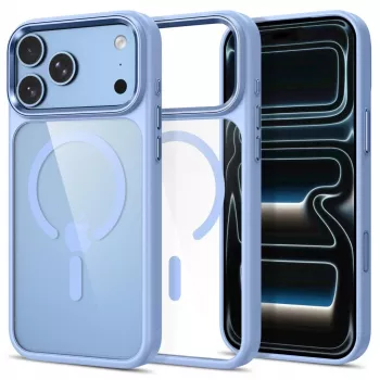 Tech-Protect Magmat MagSafe Clear Case voor iPhone 17 Pro / 18 Pro - lichtblauwe rand