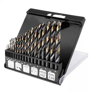 NEO TOOLS HSS-CNC metaalborenset, 124°, Pro-Tec, 1,0-10,0 mm, 19-delig
