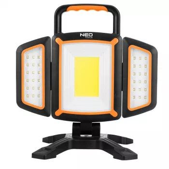 NEO TOOLS 99-125 oplaadbare COB LED-werklamp 2000lm, 20W, 6500K koelwit, 4400mAh Li-Ion, USB-C, magneetvoet, IP44