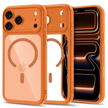 TECH-PROTECT MagPeak MagSafe Clear Case voor iPhone 17 Pro / 18 Pro - Cosmic Orange