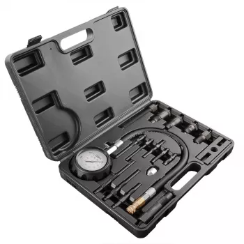 NEO TOOLS diesel-compressiedruktester, 16-delige set (0-70 bar / 0-1000 PSI)
