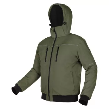NEO TOOLS geïsoleerde jas met capuchon OUTDOOR, groen, maat XXXL