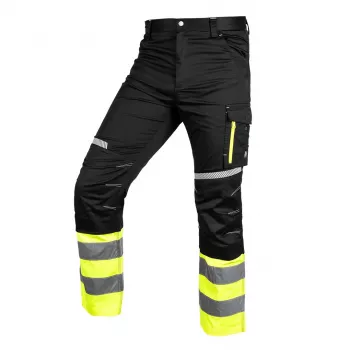 NEO TOOLS 81-795-L waarschuwingsbroek, zwart-geel, maat L, EN ISO 20471 klasse 1, reflecterend, kniebescherming