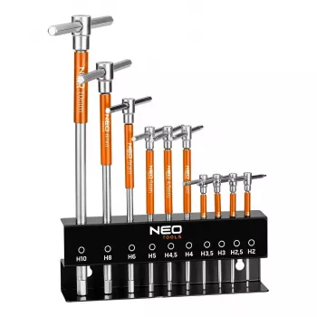 NEO TOOLS stiftsleutel met draaigreep 2-10 mm, set met 10 stuks in houder