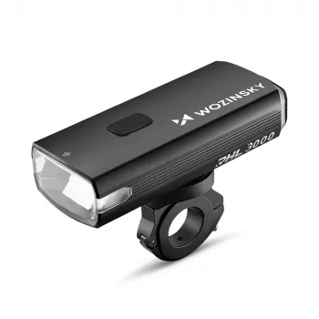 WOZINSKY 3000 lumen USB-C oplaadbare fietsverlichting met powerbankfunctie - zwart