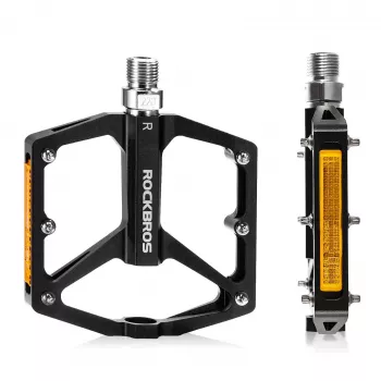 ROCKBROS K371 aluminium reflecterende fietspedalen met afgedichte lagers - zwart