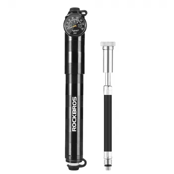 ROCKBROS HQ-67A-L03 BK minifietsfomp met manometer - zwart