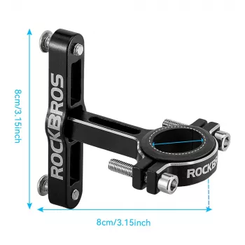 ROCKBROS KS-416 aluminium verstelbare flessenhouder-adapter - zwart