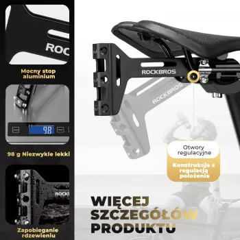 ROCKBROS flessenhouder-adapter onder het zadel - aluminium, zwart