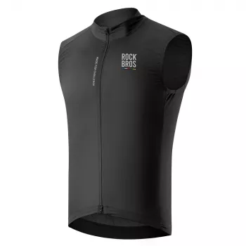 ROCKBROS ROAD TO SKY heren fietsshirt vest TLMJ003-01 licht, ademend, winddicht, waterafstotend, zwart, maat L