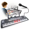 MQ 6119L 61-toetsen draagbaar elektronisch keyboard met LED-display, 128 klanken, 128 ritmes, opname- en lesfuncties, zwart