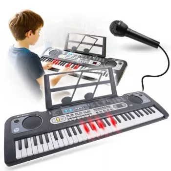 MQ 6119L 61-toetsen draagbaar elektronisch keyboard met LED-display, 128 klanken, 128 ritmes, opname- en lesfuncties, zwart