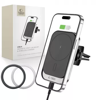 Tech-Protect CW19 MagSafe autotelefoonhouder met draadloos opladen